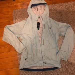North Face light blue rain jacket